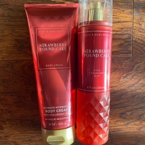 Strawberry Pound Cake Bath and Body Works Set NWOT